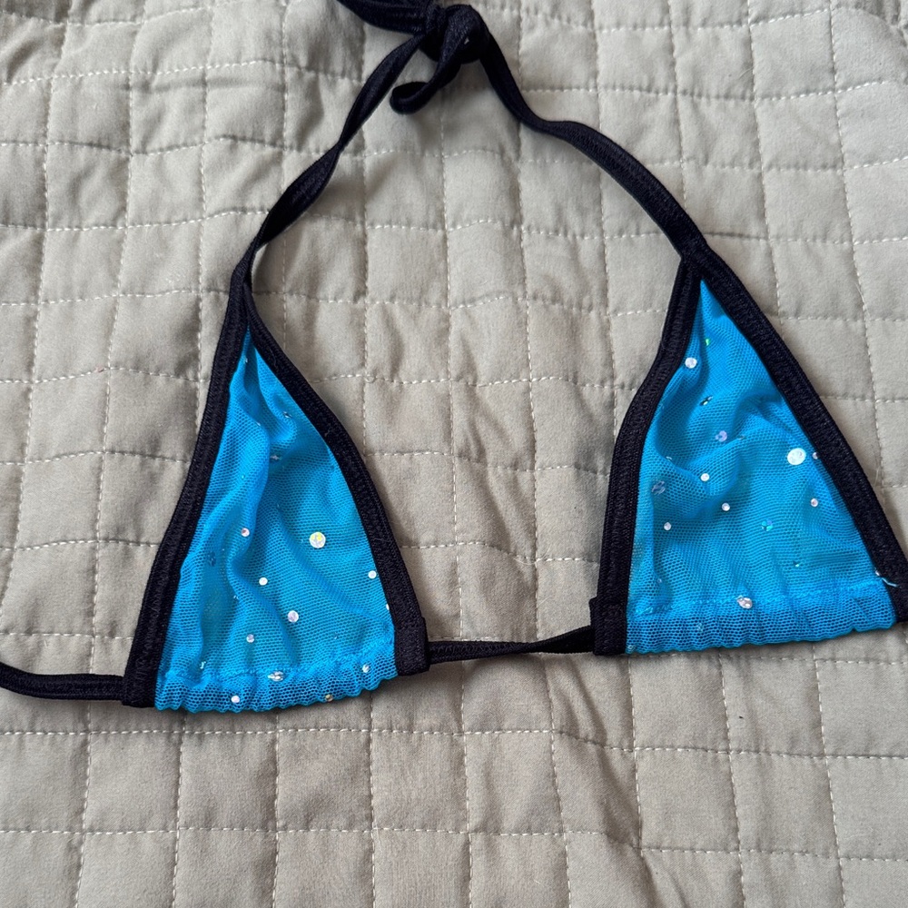 iHeartRaves Blue and Black Bikini Top - Picture 2 of 2
